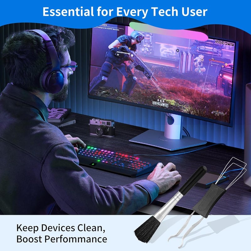 Oxfraki 6PCS Keyboard Cleaning Kit with Keycap Puller & Switch Puller, Mini Anti-Static Dust Brush for Computer Motherboard Camera Small Space, Stainless Steel Key Remover for Mechanical Keyboard - Image 5